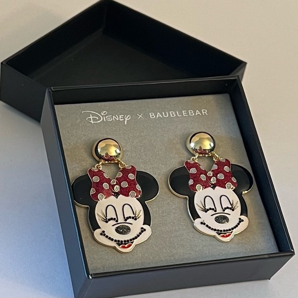 New Disney X Baublebar Statement Minnie Mouse Movable Dangle Earrings - Picture 14 of 16